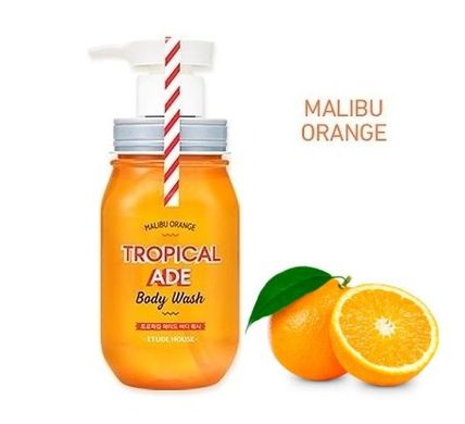 Гель для душа на основі екстрактів апельсина і грейпфрута Etude House TROPICAL ADE BODY WASH Malibu Orang