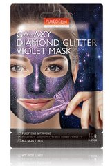Маска-плёнка очищающая и укреляющая PUREDERM Galaxy Diamond Glitter Violet Mask