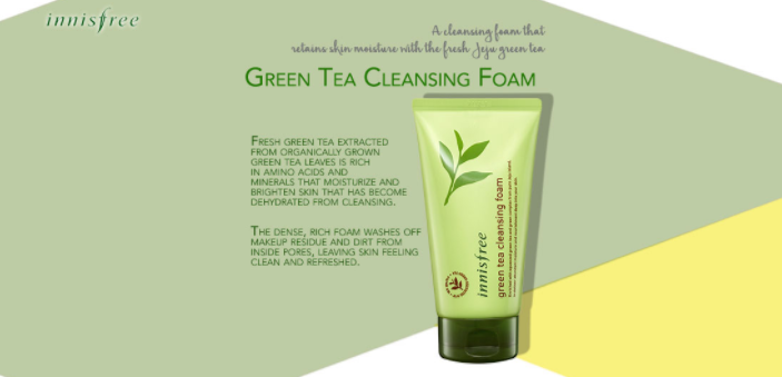Пінка для вмивання з екстрактом зеленого чаю Innisfree Green Tea Cleansing Foam