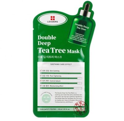 Маска тканинна швидкої дії з чайним деревом Double Deep Tea Tree Mask Leaders
