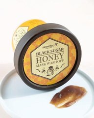 Поживний медовий скраб з чорним цукром Skinfood Black Sugar Honey Mask Wash Off