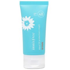 Сонцезахисний крем з легким тонуючим ефектом Innisfree Aqua UV Protection Cream Mineral Filter SPF48 PA +++
