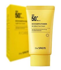 Сонцезахисний крем для жирної шкіри The Saem Eco Earth Power No Sebum Sun Cream SPF50 + PA +++