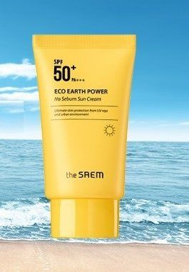 Солнцезащитный крем для жирной кожи The Saem  Eco Earth Power No Sebum Sun Cream SPF50+ PA+++