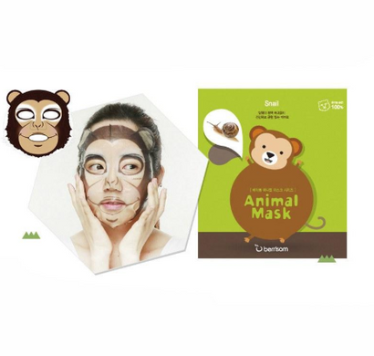 Тканинна маска з муцином равлика Berrisom Animal Mask Series Monkey