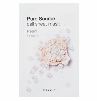 Тканинна маска з екстрактом Перлин MISSHA Pure Source Cell Sheet Mask (Pearl)